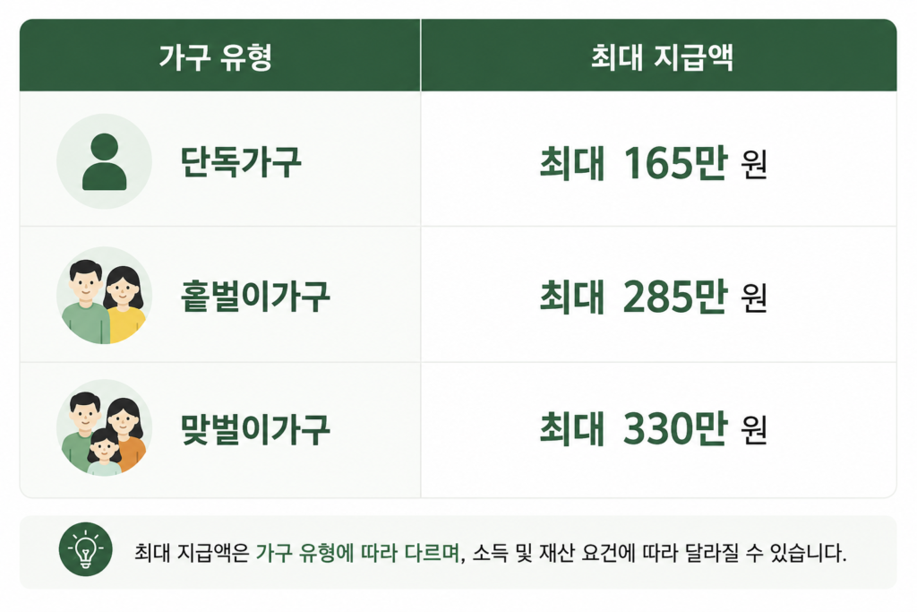 가구마다 다른 지급 금액