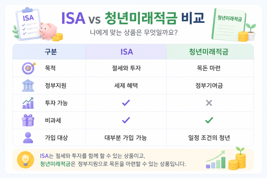 ISA와 청년 미래적금 비교