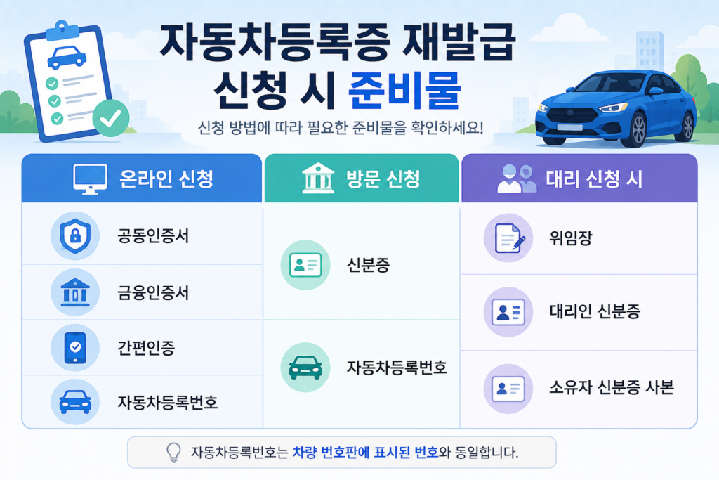 재발급 신청 시 준비물