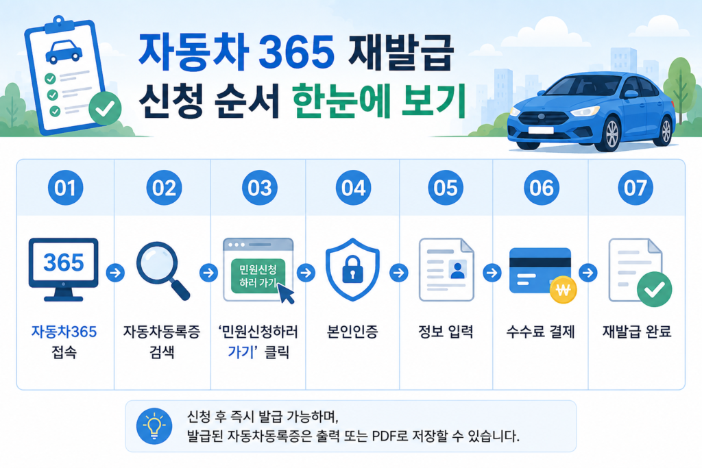 자동차 365 재발급 신청 방법